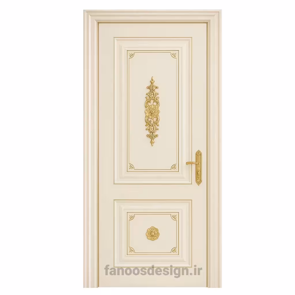 درب MDF کلاسیک با طرح منبت طلایی کد 30671
