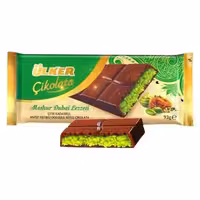 شکلات دبی اولکر تخته‌ای با مغز کادایف و پسته وزن 93 گرمی