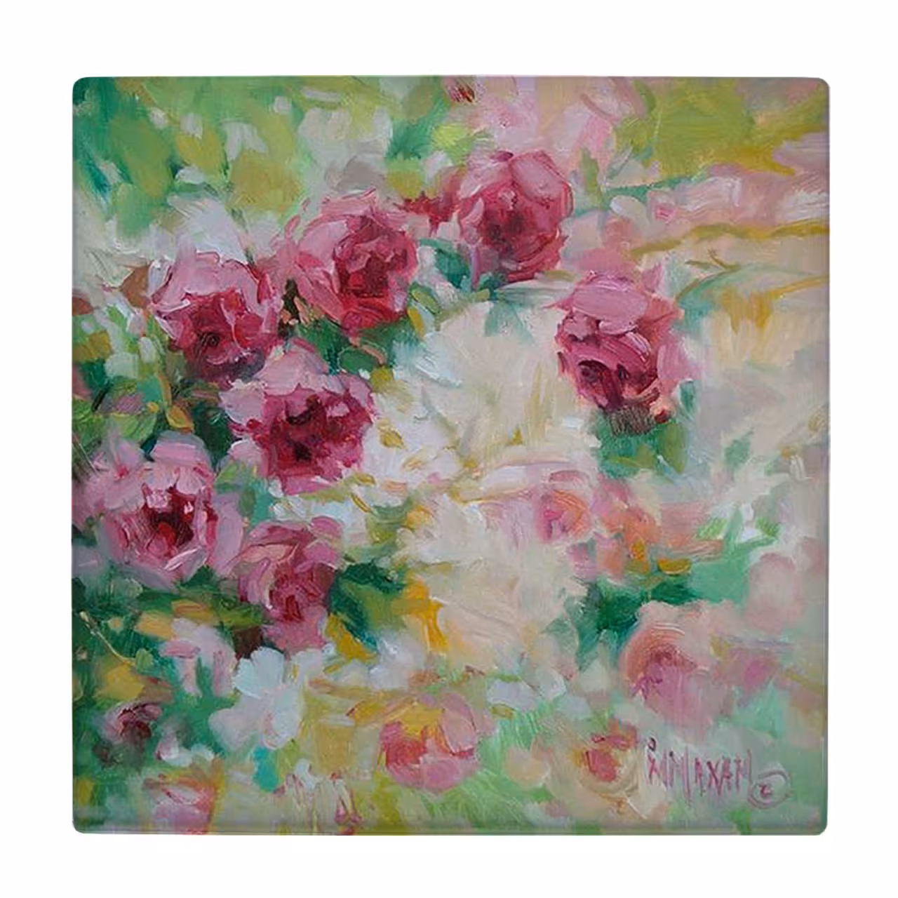 زیر لیوانی  طرح نقاشی بوته های گل کد    5989786_4907