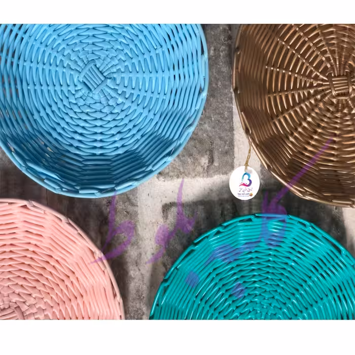 سبد حصیر بافی کلبه بلوط مدل ترمه مجموعه 3 عددی