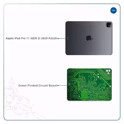 برچسب پوششی ماهوت مدل Green Printed Circuit Board مناسب برای تبلت اپل iPad Pro 11 (GEN 2) 2020 A2228