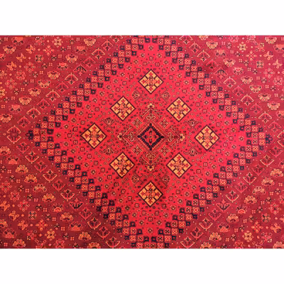 فرش ماشینی زمرد مشهد مدل کهنه نما زمینه لاکی