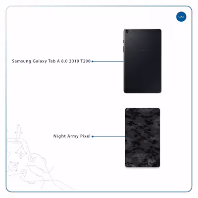 برچسب پوششی ماهوت مدل Night-Army-Pixel مناسب برای تبلت سامسونگ Galaxy Tab A 8.0 2019 T290