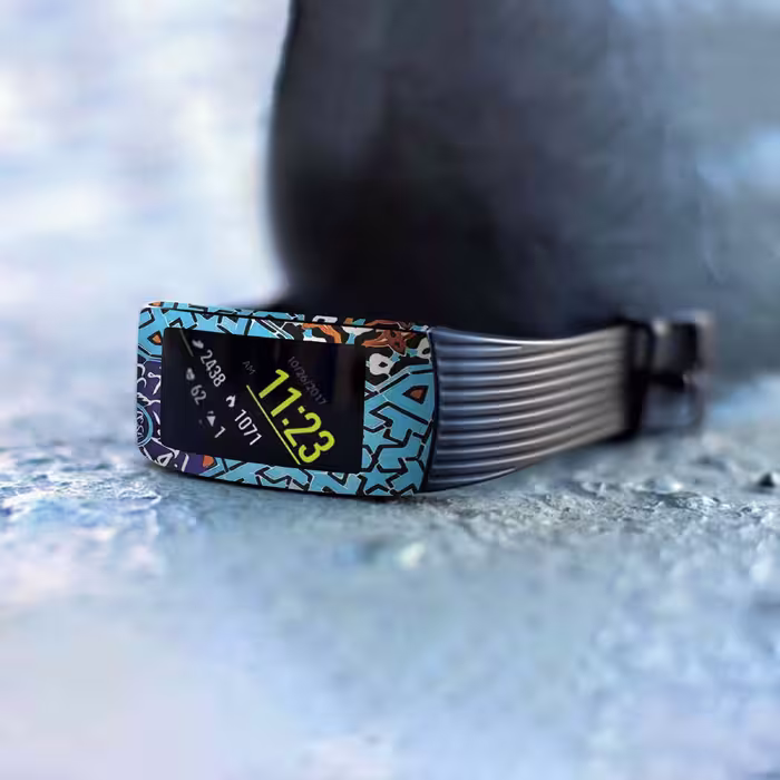 برچسب ماهوت طرح Iran-Tile7 مناسب برای ساعت هوشمند سامسونگ Galaxy Gear Fit 2 Pro