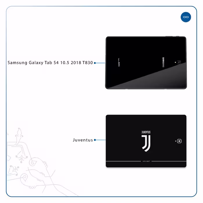 برچسب پوششی ماهوت مدل Juventus مناسب برای تبلت سامسونگ Galaxy Tab S4 10.5 2018 T830
