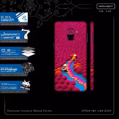 برچسب پوششی ماهوت مدل Vietnam Incense Wood Farms-FullSkin مناسب برای گوشی موبایل سامسونگ Galaxy A8 2018
