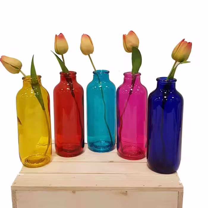 گلدان دکوری مدل شیشه ای طرح کلاسیک