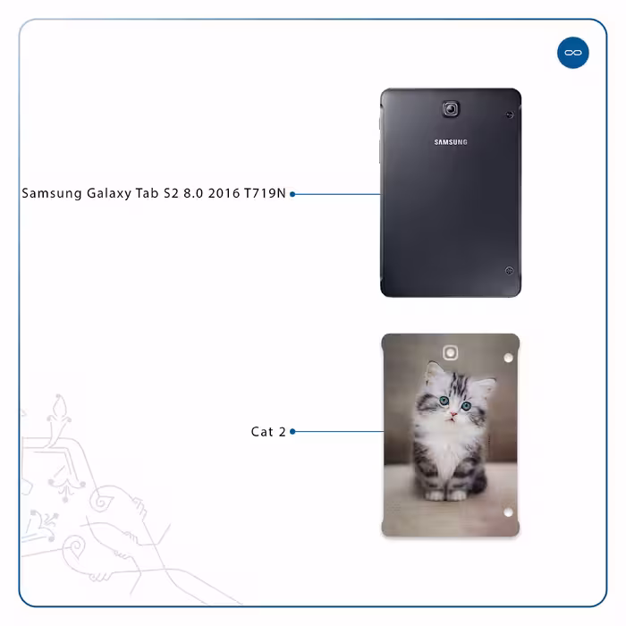 برچسب پوششی ماهوت مدل Cat-2 مناسب برای تبلت سامسونگ Galaxy Tab S2 8.0 2016 T719N