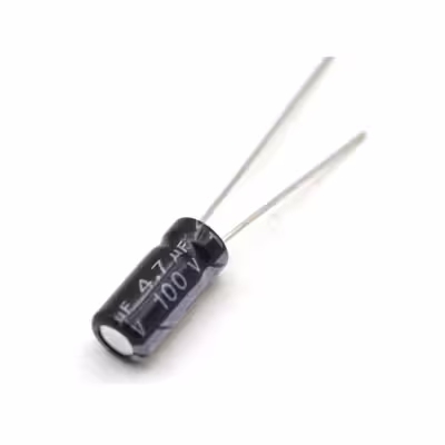 خازن الکترولیت 4.7 میکروفاراد مدل 100V بسته 10 عددی