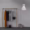 چراغ دیواری نئون دیزاین طرح Women-Clothes_WHT