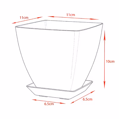 گلدان مدل پلاستیکی مربع کد 010