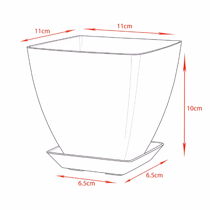 گلدان مدل پلاستیکی مربع کد 010