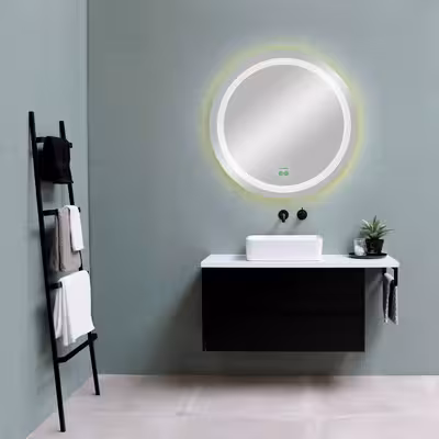 آینه گلسموند مدل دایره آرایشی بک لایت هوشمند کد CLBSM