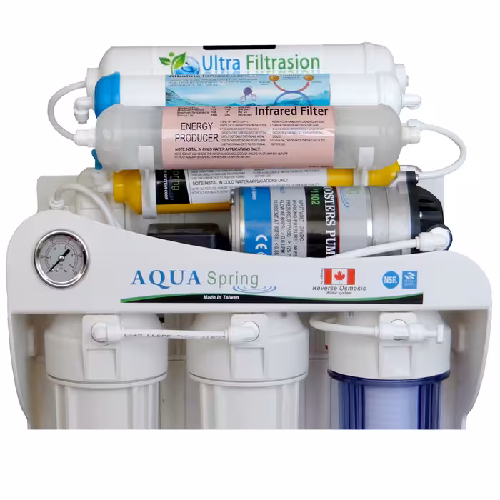 دستگاه تصفیه کننده آب آکوآ اسپرینگ مدل UF-SF4500 به همراه فیلتر سه عددی و کیت نشتی گیر
