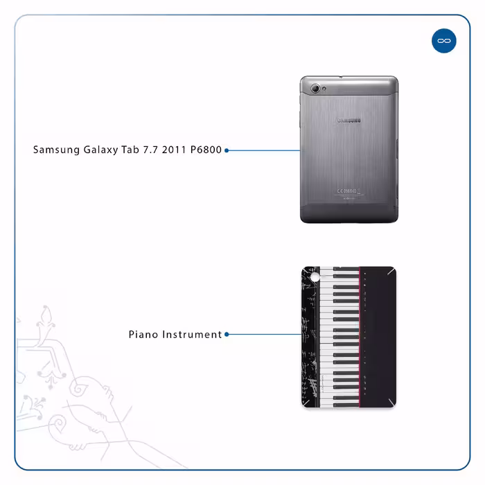 برچسب پوششی ماهوت مدل Piano-Instrument مناسب برای تبلت سامسونگ Galaxy Tab 7.7 2011 P6800