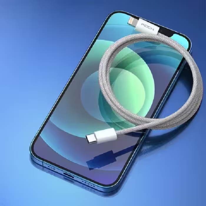 کابل تبدیل USB-C به لایتنینگ راک مدل rcb0817 طول 1 متر