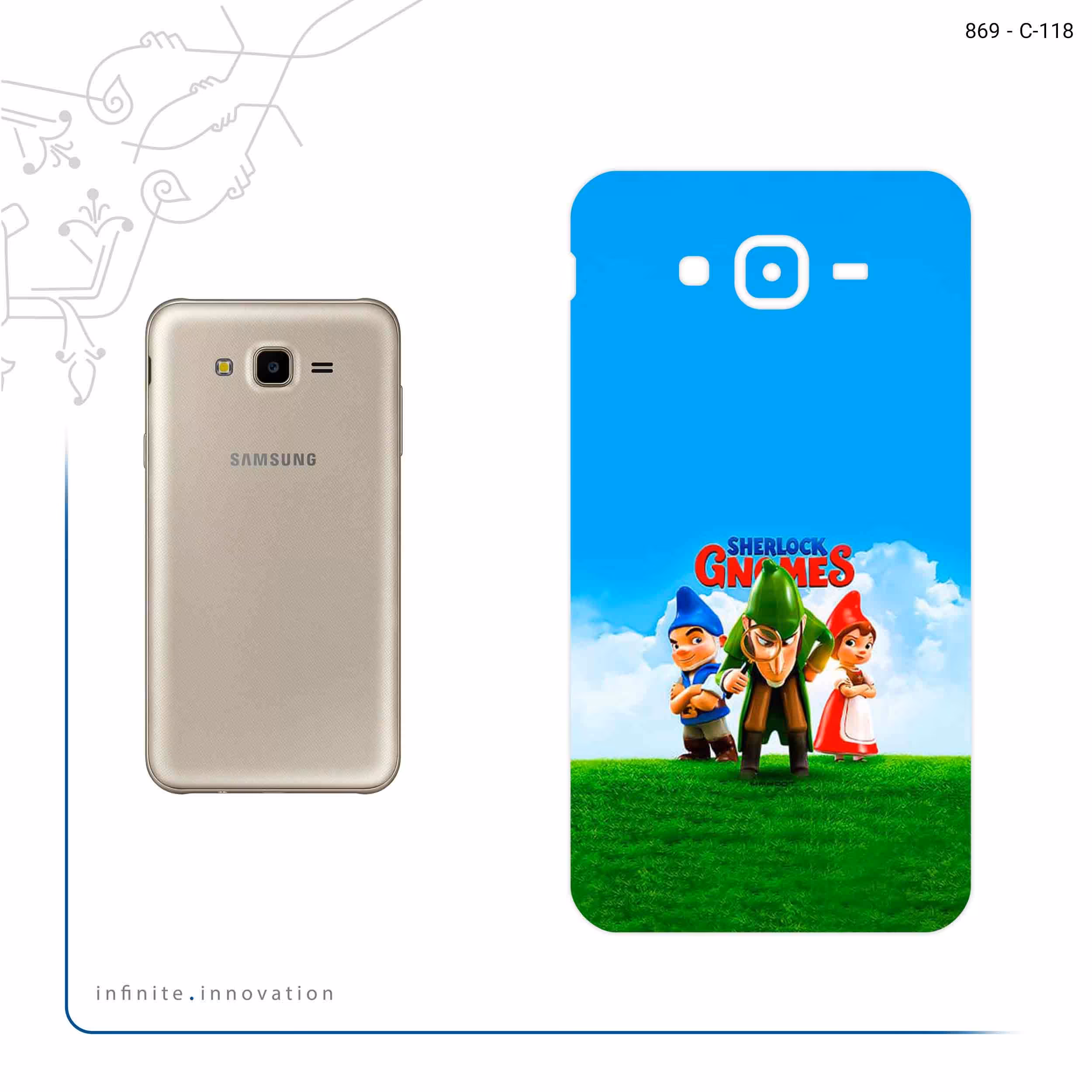برچسب پوششی ماهوت مدل Sherlock Gnomes مناسب برای گوشی موبایل سامسونگ Galaxy J7 Core