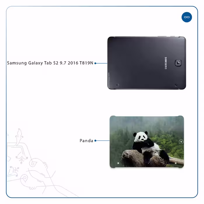 برچسب پوششی ماهوت مدل Panda مناسب برای تبلت سامسونگ Galaxy Tab S2 9.7 2016 T819N