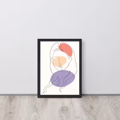 تابلو مدل دکوراتیو مینیمال طرح دختر کد 2841