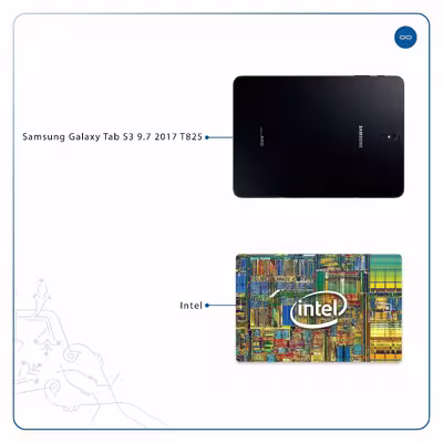 برچسب پوششی ماهوت مدل Intel Brand مناسب برای تبلت سامسونگ Galaxy Tab S3 9.7 2017 T825