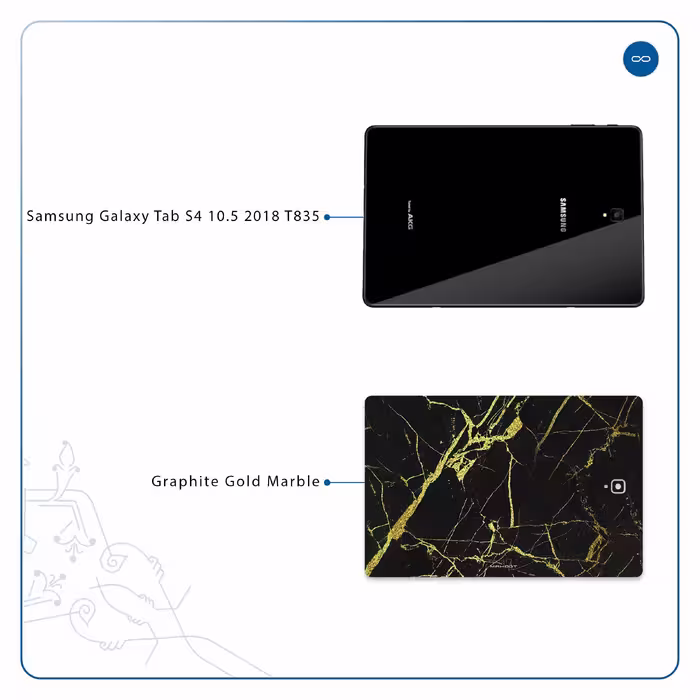 برچسب پوششی ماهوت مدل Graphite-Gold-Marble مناسب برای تبلت سامسونگ Galaxy Tab S4 10.5 2018 T835