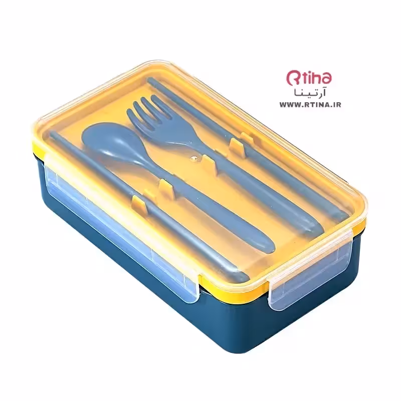 ظرف نگهداری غذا (لانچ باکس)   قاشق چنگال   یک جفت چاپستیک