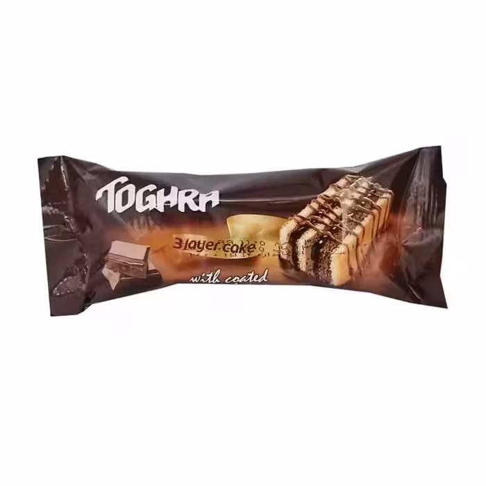 کیک لایه ای کرمدار با روکش کاکائویی طغرا بسته 24 عددی