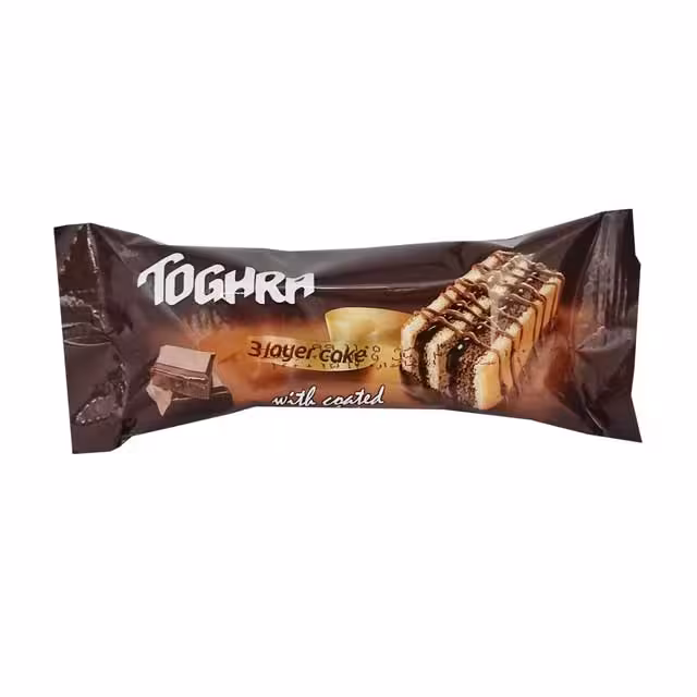 کیک لایه ای کرمدار با روکش کاکائویی طغرا بسته 24 عددی