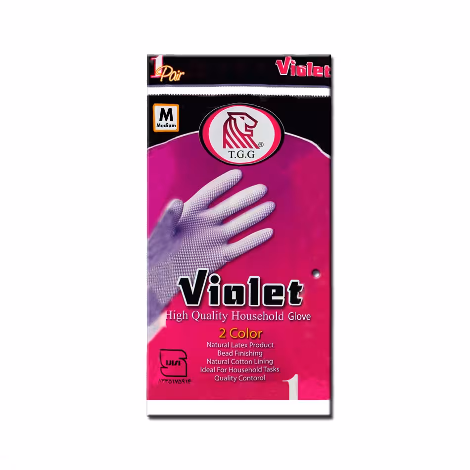 دستکش ساق کوتاه دو رنگ ویولت سایز متوسط