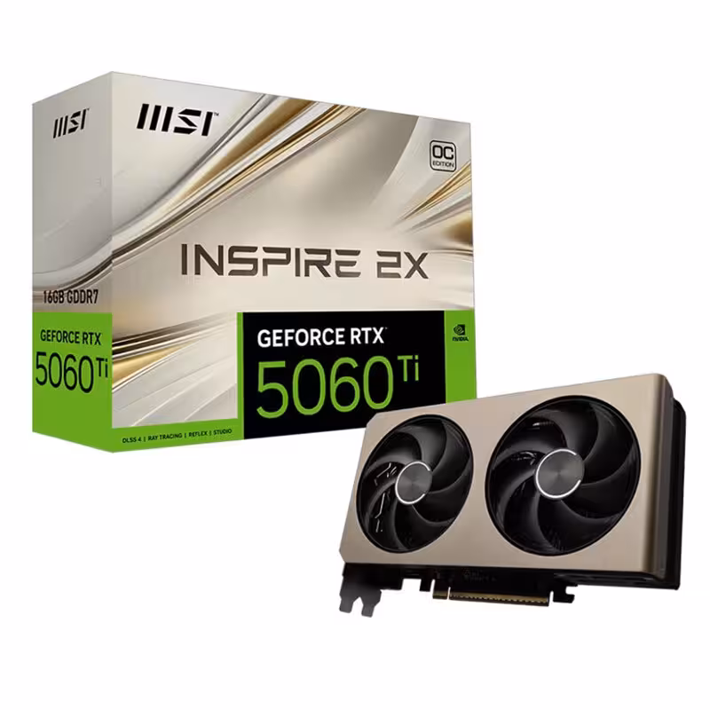 کارت گرافیک MSI GeForce RTX 5060 Ti INSPIRE 2X OC 8GB GDDR7 128it