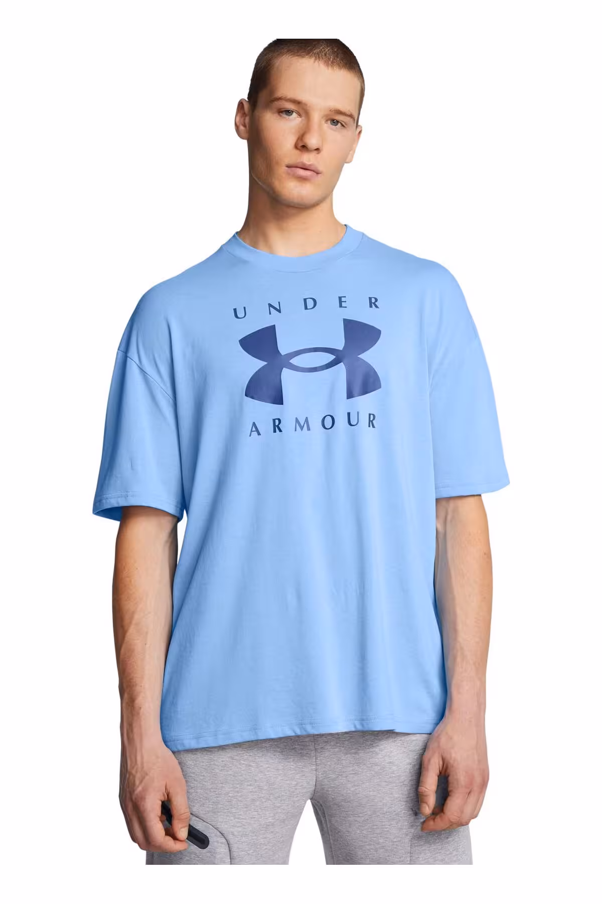 تی شرت آبی مردانه یقه گرد بزرگ 465 UA M HW OS SS Under Armour