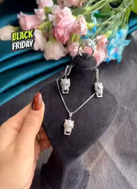 نیمست جواهری نقره کد 00603