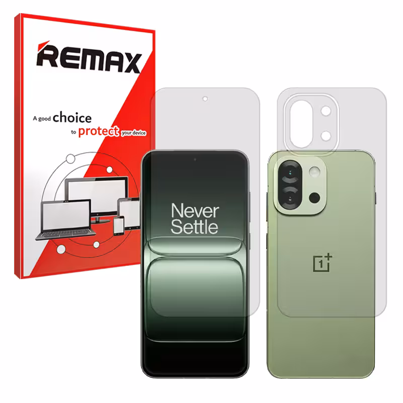 گلس صفحه نمایش و پشت گوشی وان پلاس 13s مدل هیدروژلی شفاف برند ریمکس کد SS