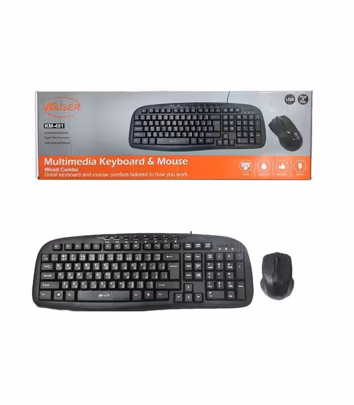 کیبورد و ماوس باسیم کایزر مدل KM-491