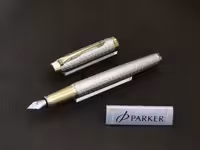 خودنویس پارکر مدل ای ام پریمیوم (کروم گیره طلایی) - PARKER IM premium