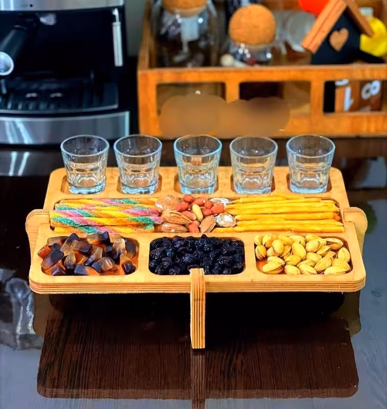 اردوخوری 5شات مستطیل پایه دار (پست پیشتاز پس کرایه)