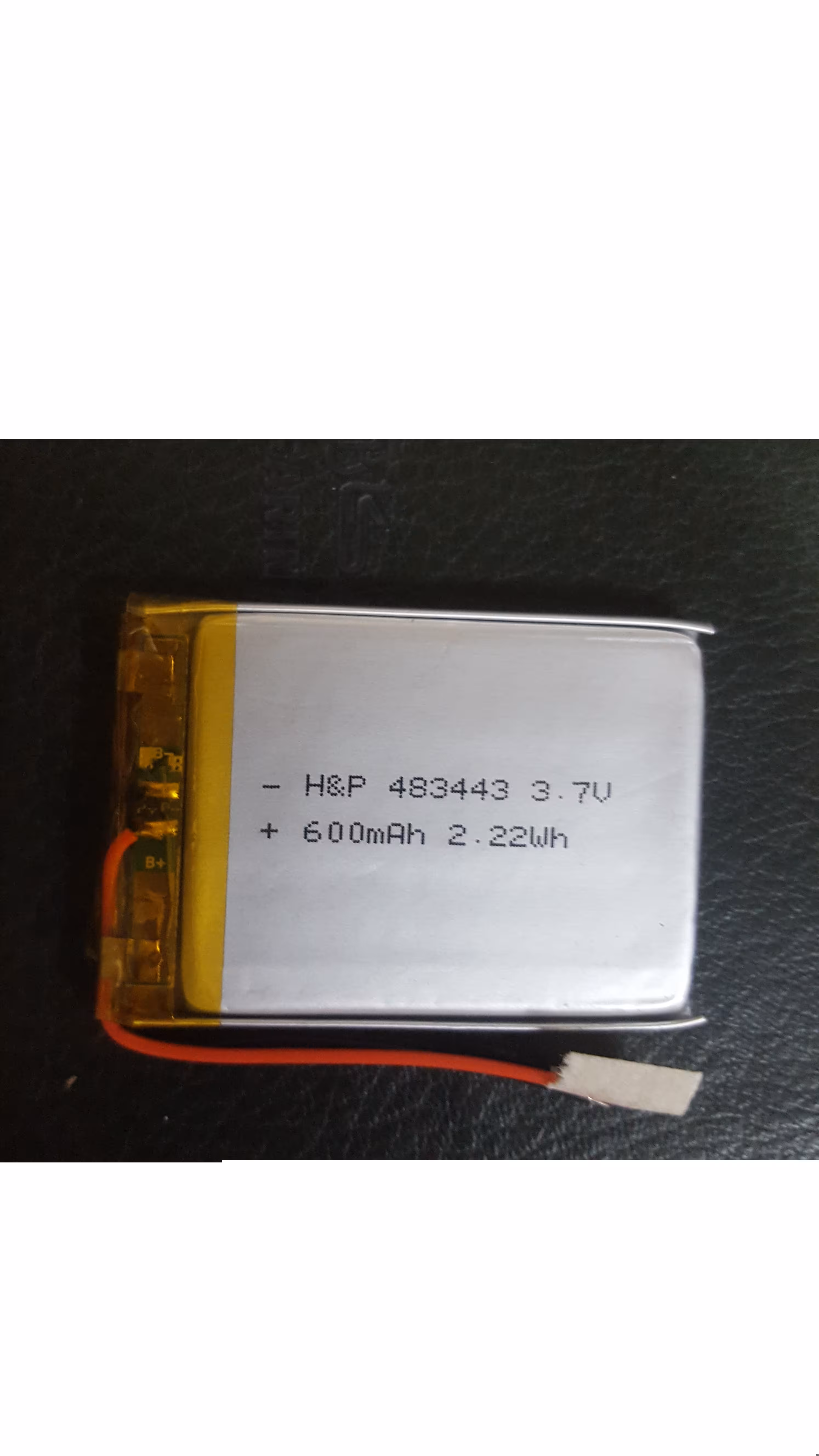 باتری لیتیوم یون مدل 483443 ظرفیت 600 میلی آمپر ساعت