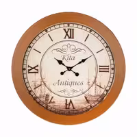 ساعت دیواری چوبی و چرم مدل آنتیک کد 705