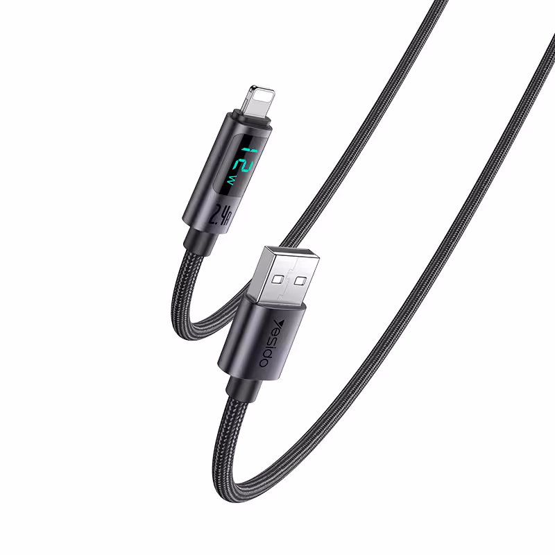 کابل USB به LIGHTNING یسیدو YESIDO CA122 طول 1.2 متر 2.4 آمپر