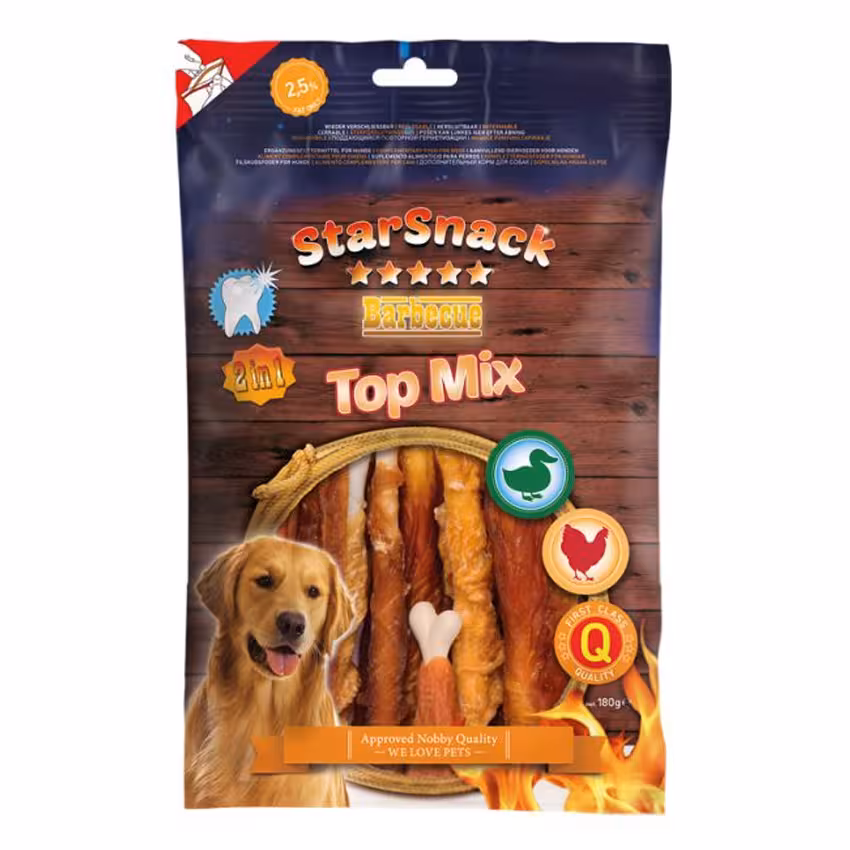 تشویقی دنتال سگ میکس مرغ و اردک نوبی Nobby Star Snack Top Mix