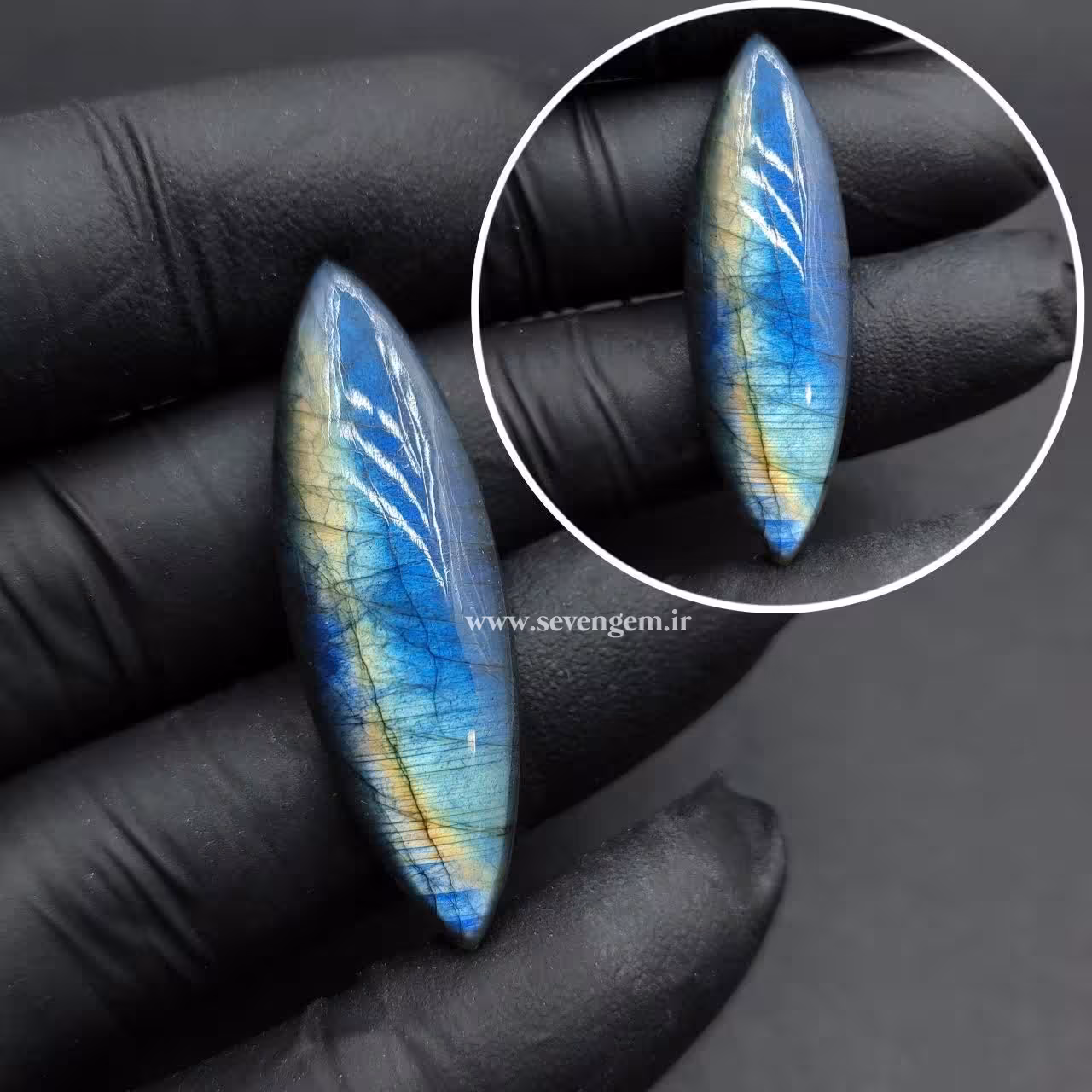 نگین سنگ لابرادوریت درجه یک ماداگاسکار (کدA952)