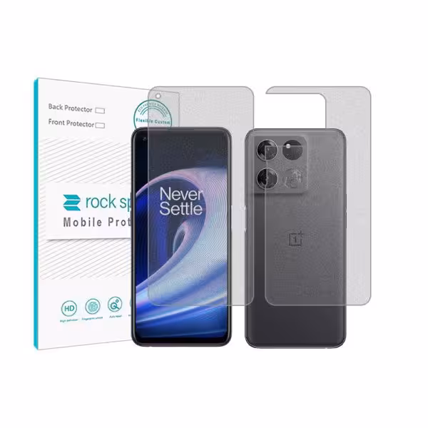 گلس صفحه نمایش و پشت گوشی وان پلاس Ace Racing مدل نانو هیدروژل مات برند راک اسپیس کدss