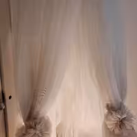 پشه بند تور تخت خواب کرم پر رنگ 14 متر  پرده تخت کرم رنگ مناسب برای تخت خواب های بزرگ 