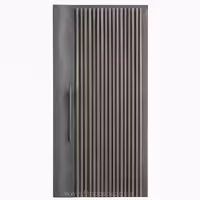 درب حیاط آهنی مدرن طرح کرکره‌ای عمودی با رنگ طوسی تیره – کد 30165