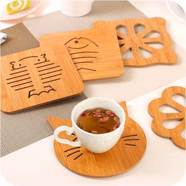 زیر دیگی و زیر لیوانی چوبی Bamboo Mat For Pot Bowl Cup