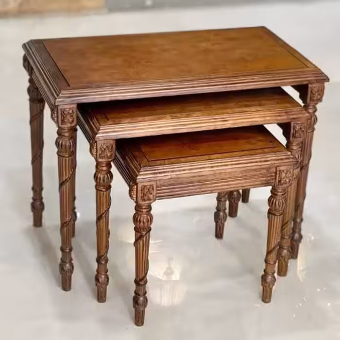 میز عسلی قهوه ای شیک سه تکه