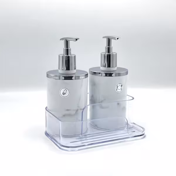 هارمونی - جا مایع اسکاچ دو قلو ماربل سفید کروم