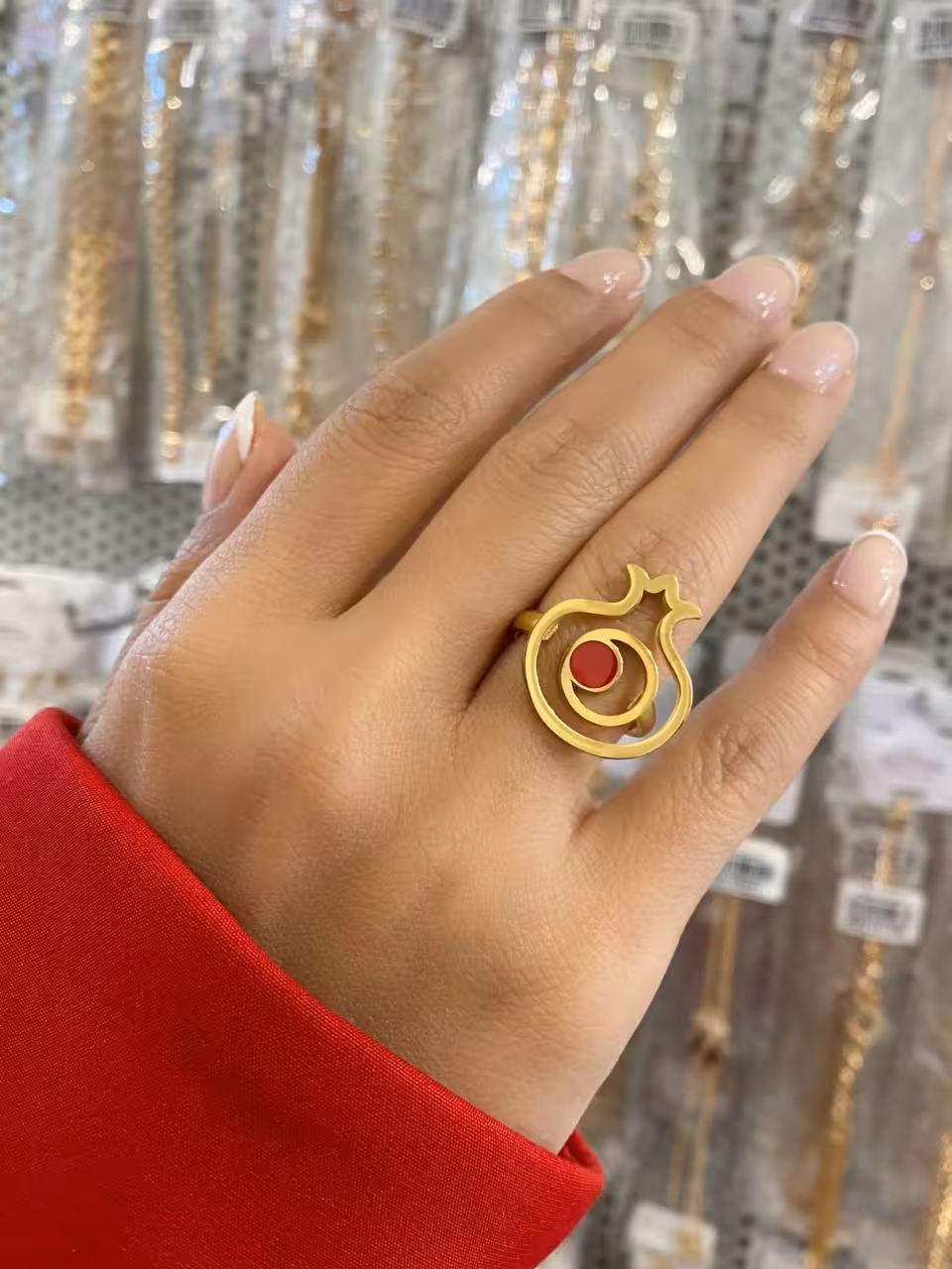 انگشتر استیل، مدل انار، با تنوع رنگ کد 02