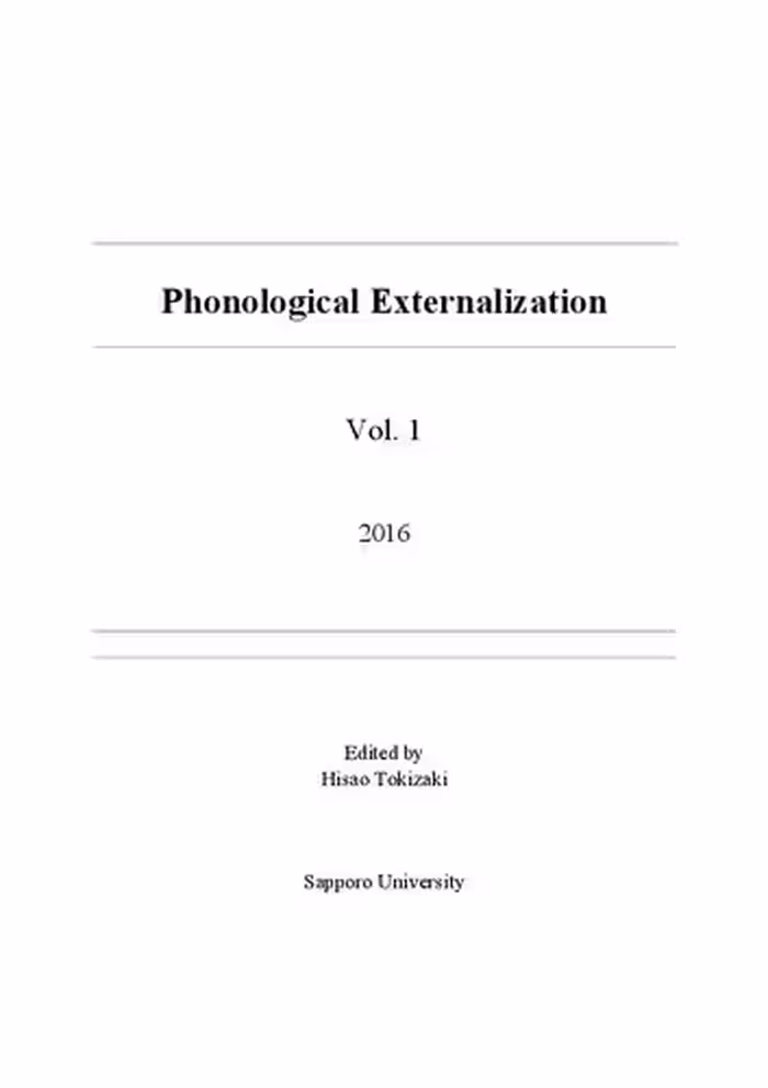 خرید و دانلود نسخه کامل کتاب Phonological Externalization