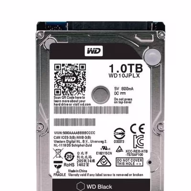 هارد لپ تاپ وسترن دیجیتال ظرفیت 1 ترابایت بلک 32 مگابایت بافر 7200 دور  گارانتی 1 ساله